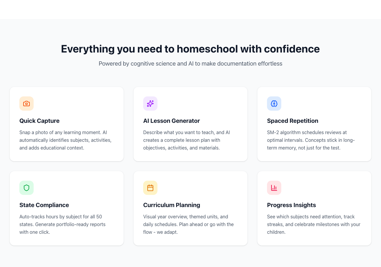 Oak Lane Academy features overview